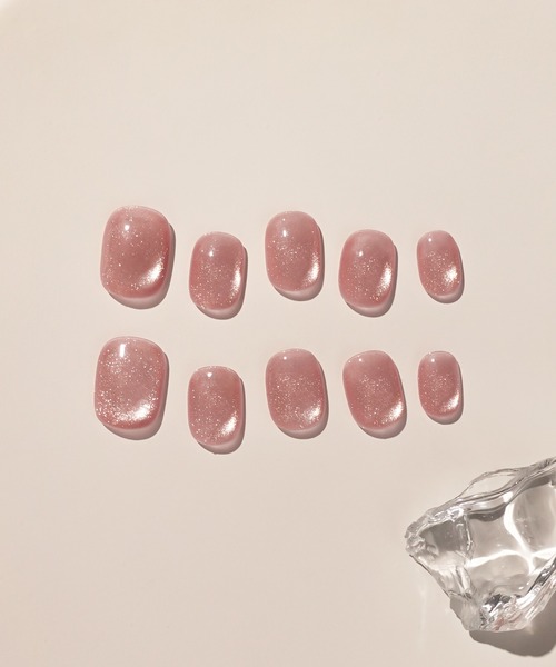 Anail（エーネイル）の「3D水光ネイルピンクシンプルワンカラーマグネットショートオーバルネイルチップ（ネイルシール/ネイルチップ・レディース・ピンク・SMALL/MEDIUM/LARGE）」の8枚目の写真