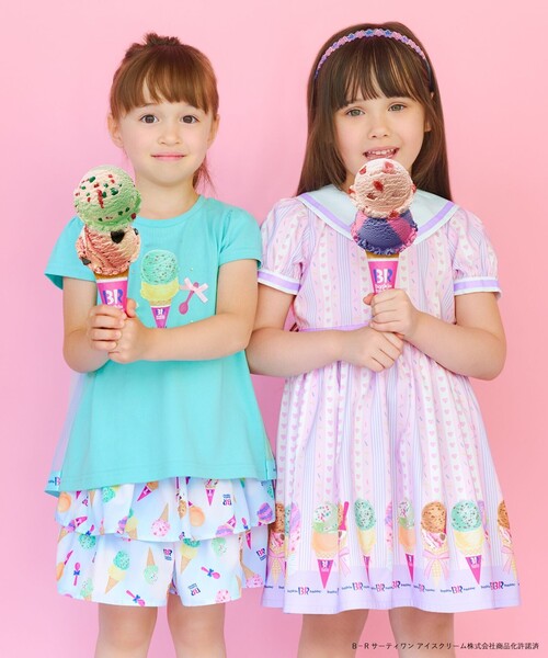La Pafait　アイスクリーム柄ワンピース　ホワイト×ピンク アイスクリームワンピース ピンク | ロージーのお部屋