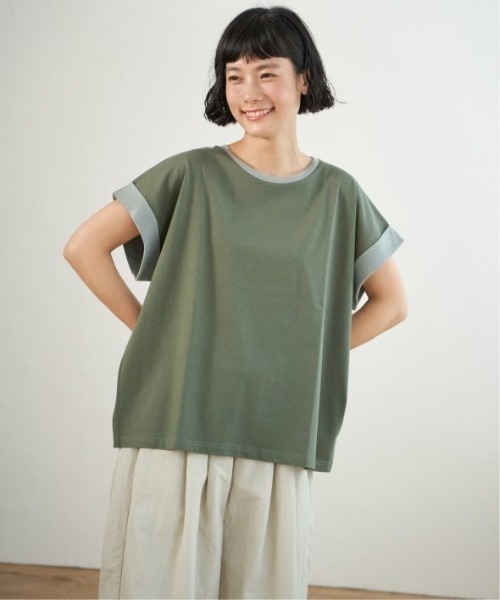 LBC(エルビーシー)の「ラメ袖フレンチTシャツ(Tシャツ/カットソー・レディース・ブラック/ホワイト/グリーン/ブラウン・M)」の5枚目の写真