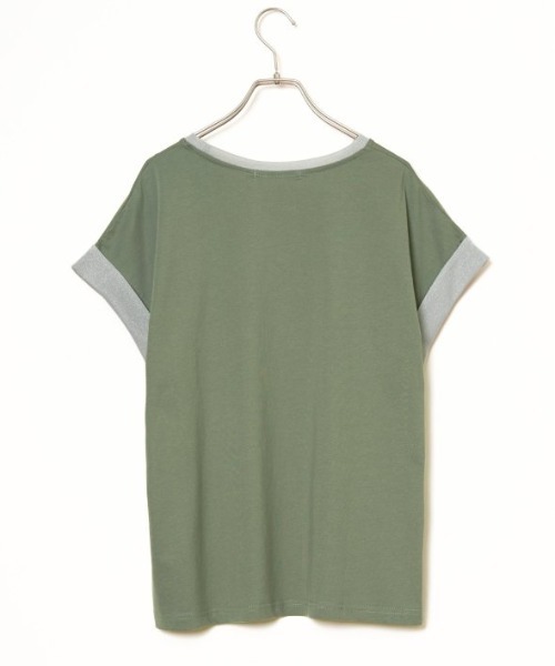 LBC(エルビーシー)の「ラメ袖フレンチTシャツ(Tシャツ/カットソー・レディース・ブラック/ホワイト/グリーン/ブラウン・M)」の9枚目の写真