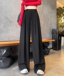 aimoha | ハイウエストタックワイドパンツ(スラックス)