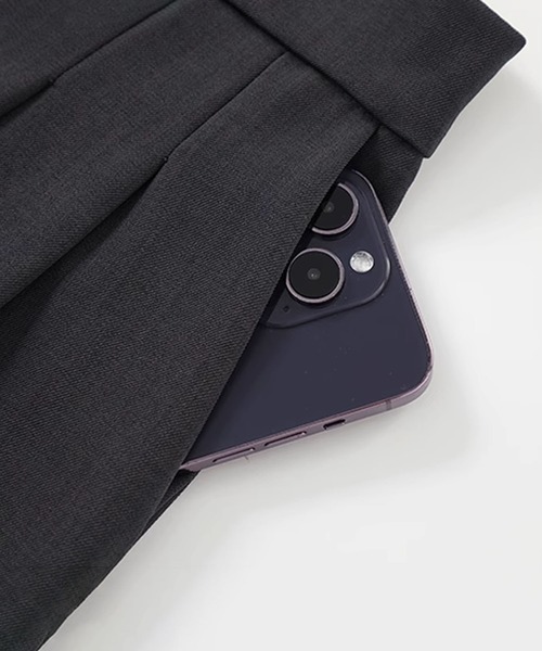 aimoha（アイモハ）の「ハイウエストタックワイドパンツ（スラックス・レディース・グレー/ブラック/ライトベージュ・LARGE/MEDIUM/SMALL）」の21枚目の写真