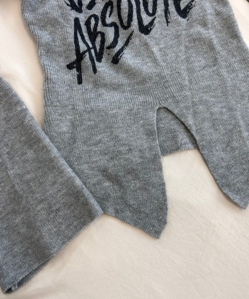 ipugo（イプゴ）の「ipugo/イプゴ 手書き風ロゴニットトップス 冬服（ニット/セーター・レディース・ホワイト/グレー・FREE）」の20枚目の写真