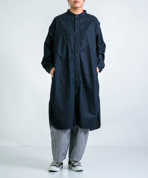 D.M.G.（ドミンゴ）の「[D.M.G / ディーエムジー] 6ozデニム ギャザーロングシャツ（シャツ/ブラウス・レディース・ワンウォッシュ・2/3）」の9枚目の写真