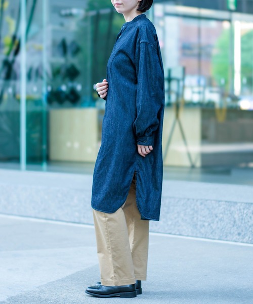 D.M.G.（ドミンゴ）の「[D.M.G / ディーエムジー] 6ozデニム ギャザーロングシャツ（シャツ/ブラウス・レディース・ワンウォッシュ・2/3）」の8枚目の写真