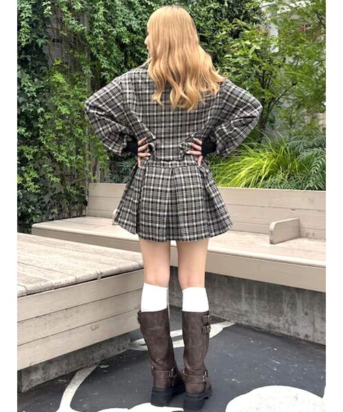 CALNAMUR（カルナムール）の「チェックニットソーミニスカート（スカート・レディース・ブラック/ブラウン・FREE）」の16枚目の写真