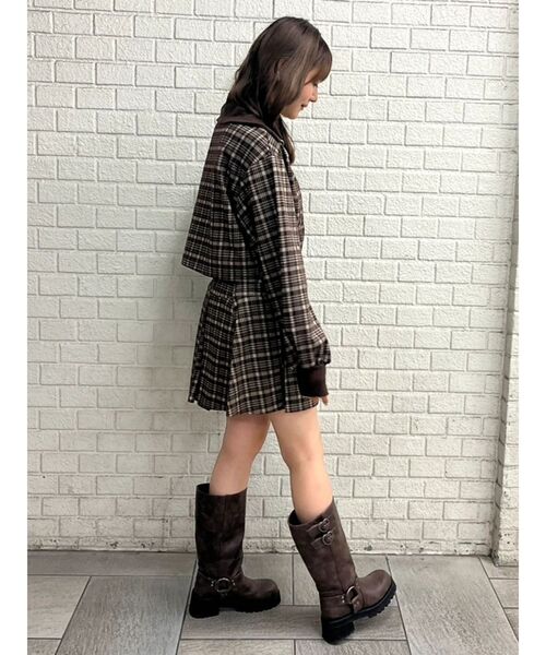 CALNAMUR（カルナムール）の「チェックニットソーミニスカート（スカート・レディース・ブラック/ブラウン・FREE）」の13枚目の写真