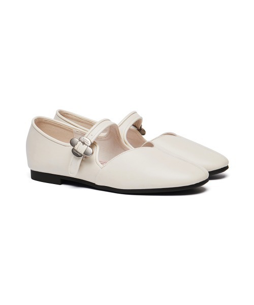 セール】[X MINJUKIM] FLORAL BUCKLE MARYJANES（バレエシューズ