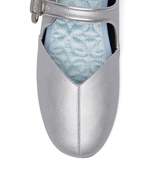 セール】[X MINJUKIM] FLORAL BUCKLE MARYJANES（バレエシューズ