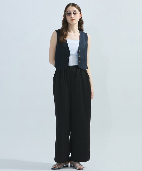 ketty（ケティ）の「麻調ライトツイルアンサンブル≪手洗い可能≫（ワンピース・レディース・ネイビー/ベージュ・M）」の20枚目の写真