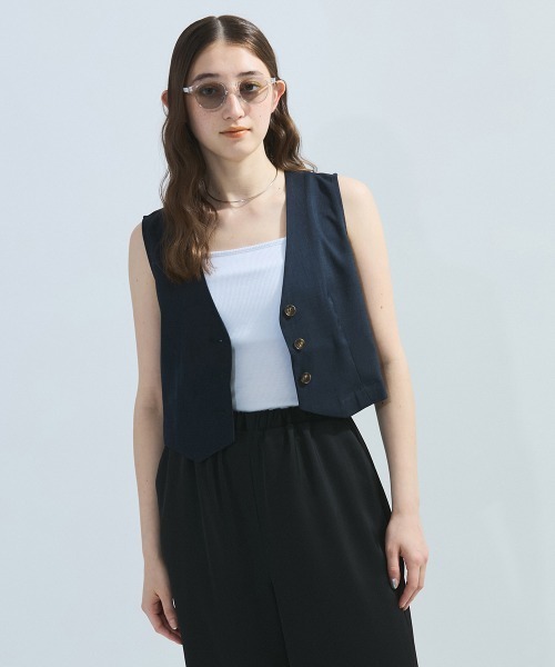 ketty（ケティ）の「麻調ライトツイルアンサンブル≪手洗い可能≫（ワンピース・レディース・ネイビー/ベージュ・M）」の19枚目の写真