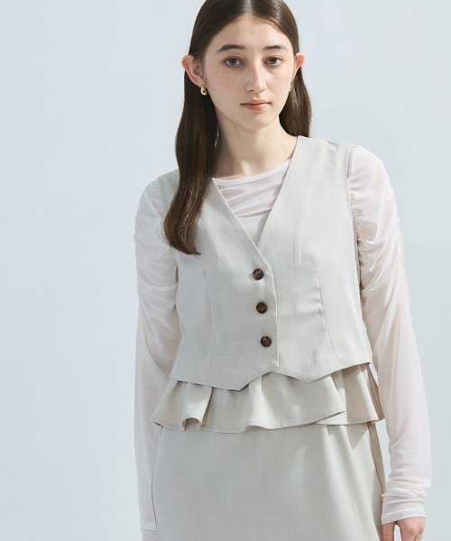 ketty（ケティ）の「麻調ライトツイルアンサンブル≪手洗い可能≫（ワンピース・レディース・ネイビー/ベージュ・M）」の22枚目の写真