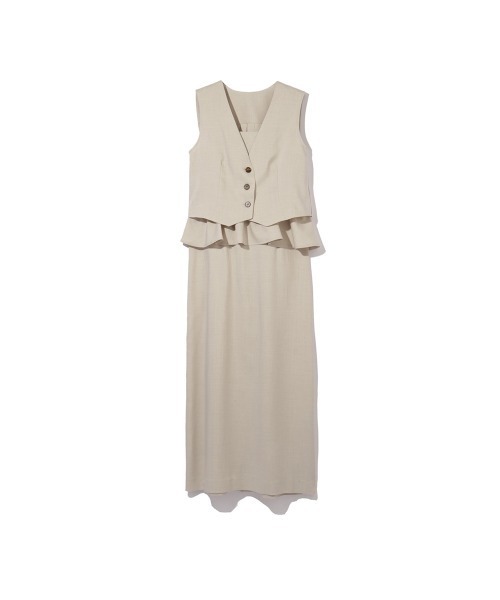 ketty（ケティ）の「麻調ライトツイルアンサンブル≪手洗い可能≫（ワンピース・レディース・ネイビー/ベージュ・M）」の21枚目の写真