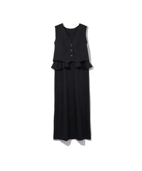 ketty（ケティ）の「麻調ライトツイルアンサンブル≪手洗い可能≫（ワンピース・レディース・ネイビー/ベージュ・M）」の3枚目の写真