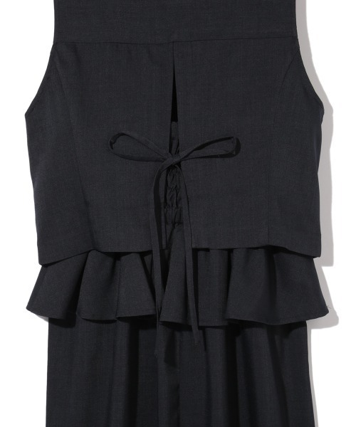 ketty（ケティ）の「麻調ライトツイルアンサンブル≪手洗い可能≫（ワンピース・レディース・ネイビー/ベージュ・M）」の6枚目の写真