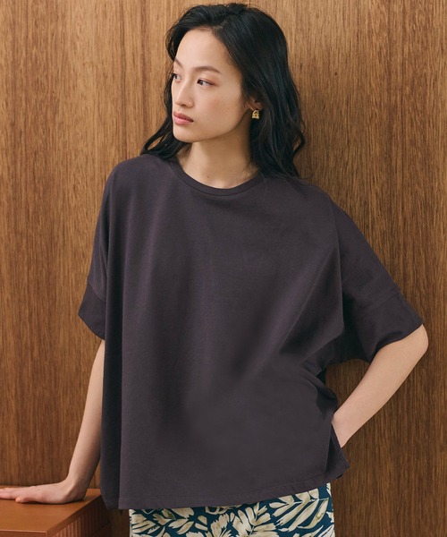 coca（coca）（コカ）の「バンザイスリーブトップス（Tシャツ/カットソー・レディース・ホワイト/ブラウン・M/L）」の2枚目の写真