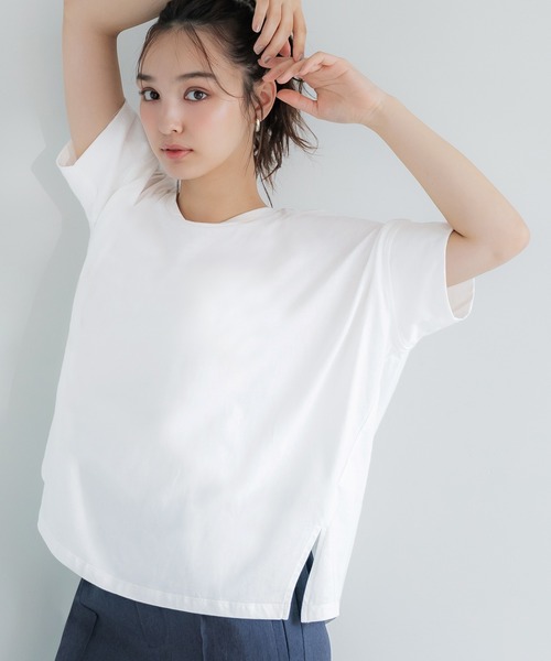 coca（coca）（コカ）の「バンザイスリーブトップス（Tシャツ/カットソー・レディース・ホワイト/ブラウン・M/L）」の6枚目の写真