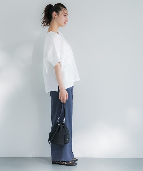 coca（coca）（コカ）の「バンザイスリーブトップス（Tシャツ/カットソー・レディース・ホワイト/ブラウン・M/L）」の7枚目の写真