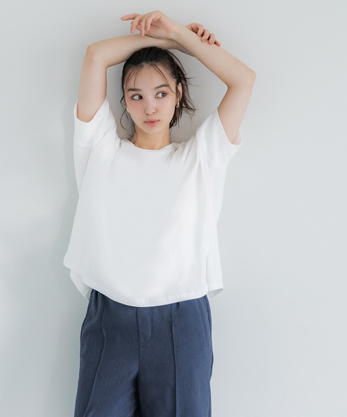 coca（coca）（コカ）の「バンザイスリーブトップス（Tシャツ/カットソー・レディース・ホワイト/ブラウン・M/L）」の9枚目の写真