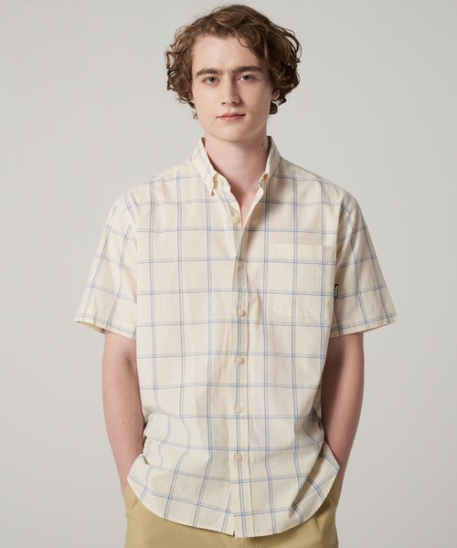 Eddie Bauer(エディーバウアー)の「コットンリネン 半袖 チェックシャツ(シャツ/ブラウス・メンズ・ブルー系/ブラウン系/アイボリー系/ネイビー系・M/L/XXL/XL/S)」の2枚目の写真