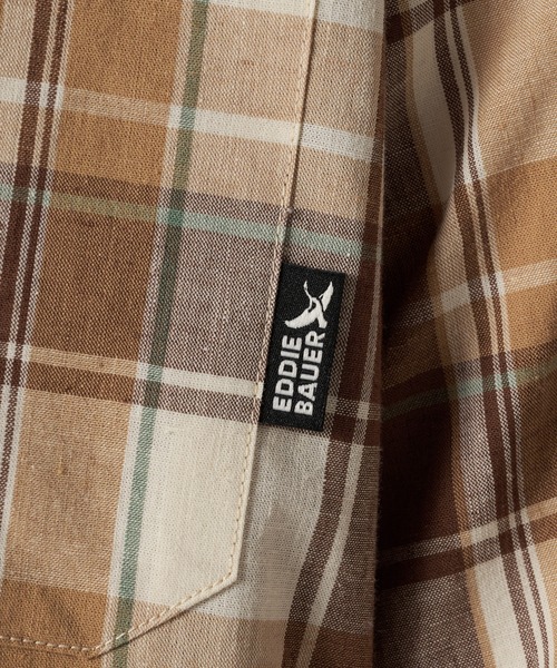 Eddie Bauer(エディーバウアー)の「コットンリネン 半袖 チェックシャツ(シャツ/ブラウス・メンズ・ブルー系/ブラウン系/アイボリー系/ネイビー系・M/L/XXL/XL/S)」の16枚目の写真