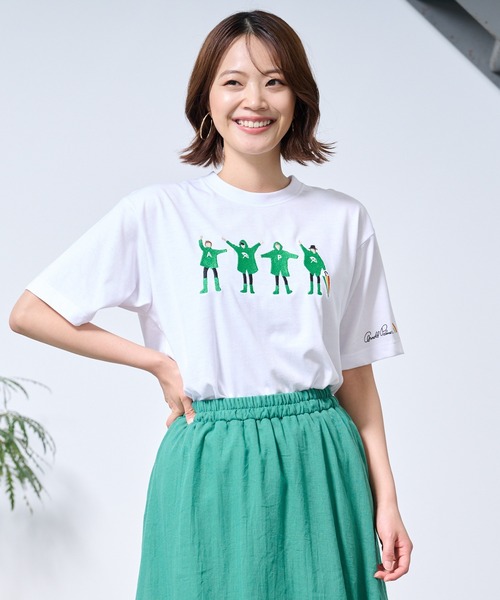 Arnold Palmer(アーノルドパーマー)の「シェア レイングラフィック Tシャツ(Tシャツ/カットソー・レディース・ホワイト/ライラック・M/S/LL/L/XS)」の2枚目の写真