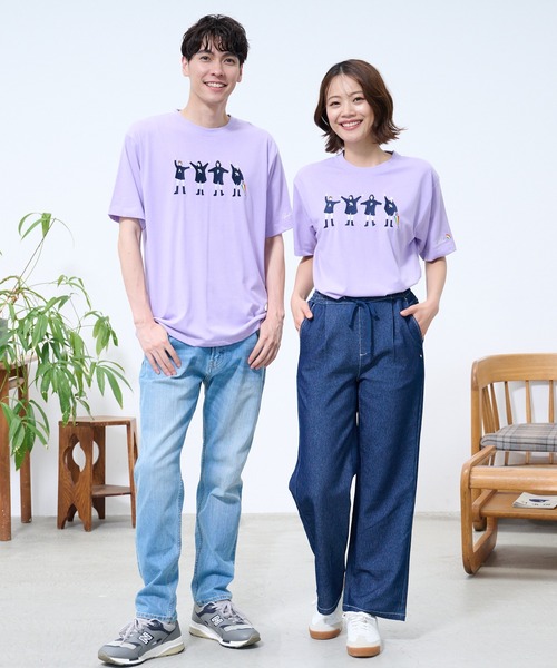 Arnold Palmer(アーノルドパーマー)の「シェア レイングラフィック Tシャツ(Tシャツ/カットソー・レディース・ホワイト/ライラック・M/S/LL/L/XS)」の4枚目の写真