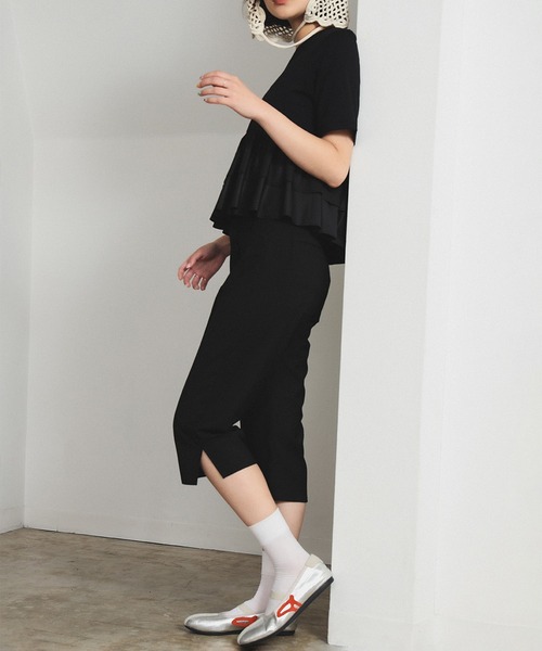 Ray BEAMS(レイビームス)の「ストレッチ カプリ パンツ(その他パンツ・レディース・ブラック/グレー・1/0)」の1枚目の写真