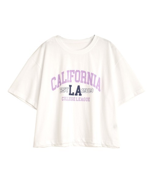 Re:EDIT（リエディ）の「綿天竺CaliforniaロゴＴシャツ（Tシャツ/カットソー・レディース・チャコール/ホワイト/ベージュ・FREE）」の17枚目の写真