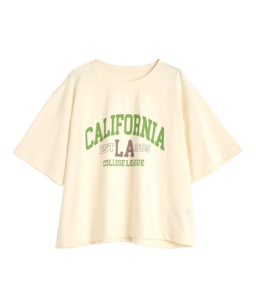 Re:EDIT（リエディ）の「綿天竺CaliforniaロゴＴシャツ（Tシャツ/カットソー・レディース・チャコール/ホワイト/ベージュ・FREE）」の19枚目の写真