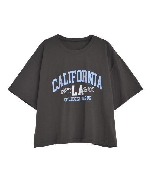 Re:EDIT（リエディ）の「綿天竺CaliforniaロゴＴシャツ（Tシャツ/カットソー・レディース・チャコール/ホワイト/ベージュ・FREE）」の18枚目の写真