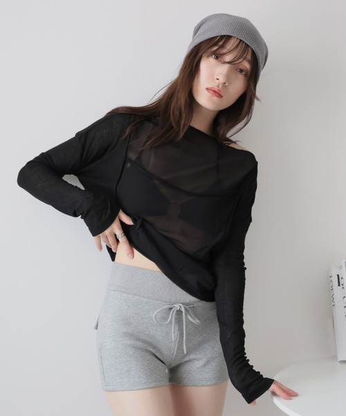 Ulysses(ユリシス)の「シアーバックデザインロングスリーブカットソー(Tシャツ/カットソー・レディース・ホワイト/ブラック/ブルー/グレー・F)」の18枚目の写真