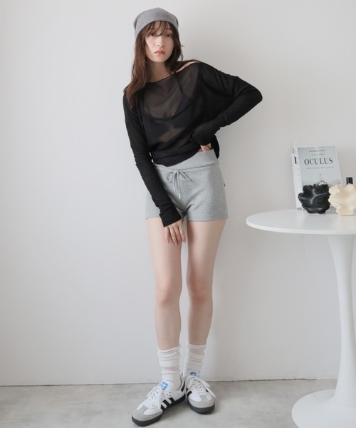 Ulysses(ユリシス)の「シアーバックデザインロングスリーブカットソー(Tシャツ/カットソー・レディース・ホワイト/ブラック/ブルー/グレー・F)」の20枚目の写真