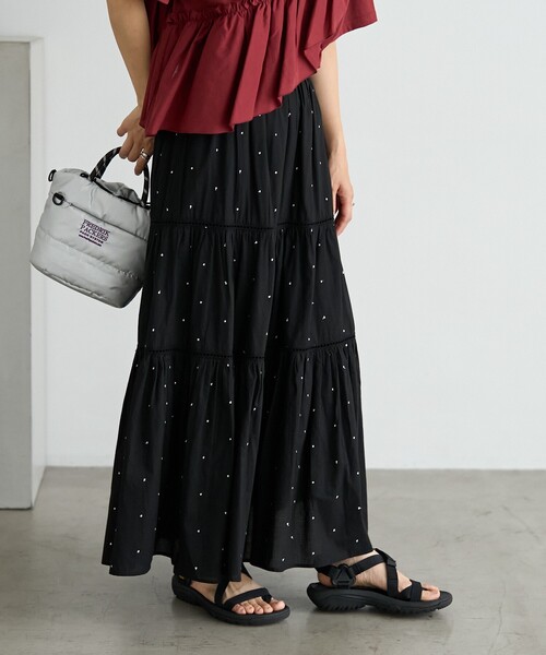 KATE SPADE デイジーアイレットティアードマキシスカート KG828_403_6