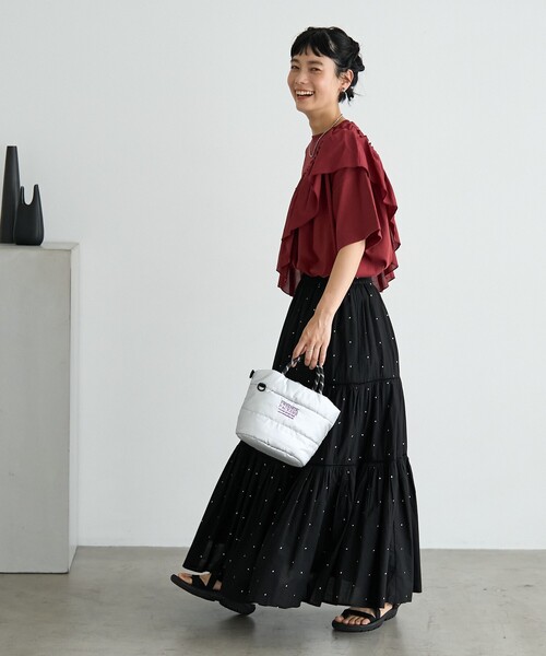 KATE SPADE デイジーアイレットティアードマキシスカート KL168_001