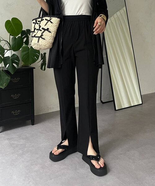 prose verse（プロズヴェール）の「【UVカット】水陸両用ストレッチスリットフレアパンツ（ラッシュガード・レディース・ブラック・PL/PM/LARGE/MEDIUM）」の6枚目の写真