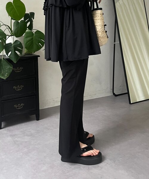 prose verse（プロズヴェール）の「【UVカット】水陸両用ストレッチスリットフレアパンツ（ラッシュガード・レディース・ブラック・PL/PM/LARGE/MEDIUM）」の11枚目の写真