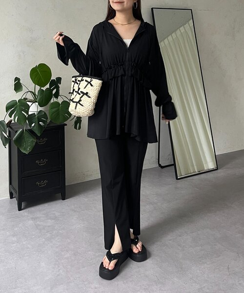 prose verse（プロズヴェール）の「【UVカット】水陸両用ストレッチスリットフレアパンツ（ラッシュガード・レディース・ブラック・PL/PM/LARGE/MEDIUM）」の20枚目の写真