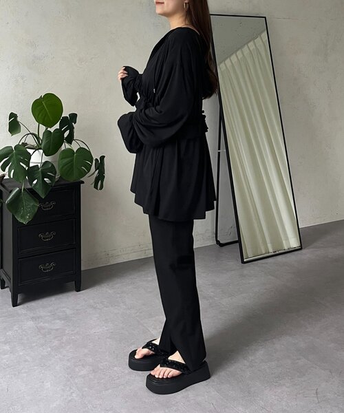 prose verse（プロズヴェール）の「【UVカット】水陸両用ストレッチスリットフレアパンツ（ラッシュガード・レディース・ブラック・PL/PM/LARGE/MEDIUM）」の21枚目の写真