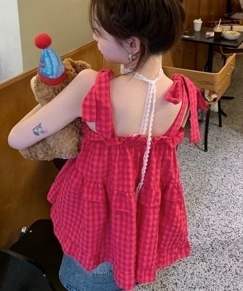 NANEA(ナネア)の「ショルダーリボンティアードチュニック(シャツ/ブラウス・レディース・ホワイト/ピンク・SMALL/MEDIUM/LARGE)」の12枚目の写真