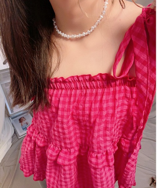 NANEA(ナネア)の「ショルダーリボンティアードチュニック(シャツ/ブラウス・レディース・ホワイト/ピンク・SMALL/MEDIUM/LARGE)」の18枚目の写真