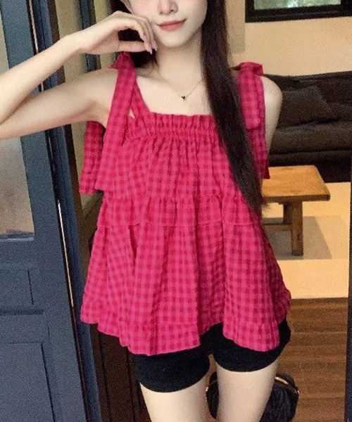 NANEA(ナネア)の「ショルダーリボンティアードチュニック(シャツ/ブラウス・レディース・ホワイト/ピンク・SMALL/MEDIUM/LARGE)」の15枚目の写真