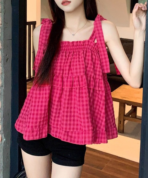 NANEA(ナネア)の「ショルダーリボンティアードチュニック(シャツ/ブラウス・レディース・ホワイト/ピンク・SMALL/MEDIUM/LARGE)」の17枚目の写真