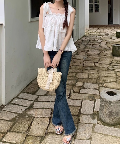 NANEA(ナネア)の「ショルダーリボンティアードチュニック(シャツ/ブラウス・レディース・ホワイト/ピンク・SMALL/MEDIUM/LARGE)」の11枚目の写真