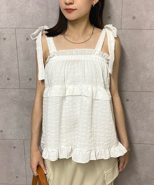 NANEA(ナネア)の「ショルダーリボンティアードチュニック(シャツ/ブラウス・レディース・ホワイト/ピンク・SMALL/MEDIUM/LARGE)」の22枚目の写真