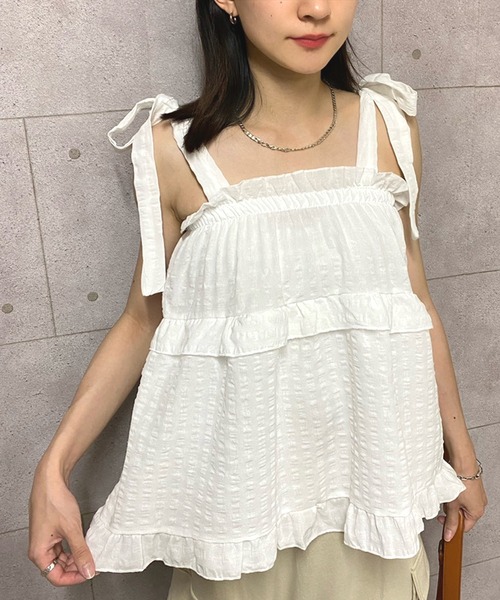 NANEA(ナネア)の「ショルダーリボンティアードチュニック(シャツ/ブラウス・レディース・ホワイト/ピンク・SMALL/MEDIUM/LARGE)」の20枚目の写真