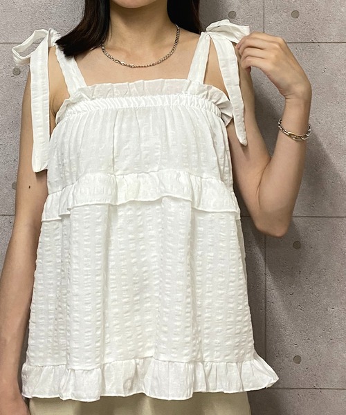 NANEA(ナネア)の「ショルダーリボンティアードチュニック(シャツ/ブラウス・レディース・ホワイト/ピンク・SMALL/MEDIUM/LARGE)」の21枚目の写真