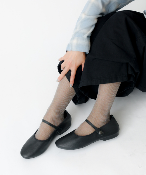 CROWN(クラウン)の「【CROWN / クラウン】STRAP COURT JAZZ / ストラップ フラットシューズ / レザー / 定番(バレエシューズ・レディース・ブラック・4/6/5/7)」の7枚目の写真