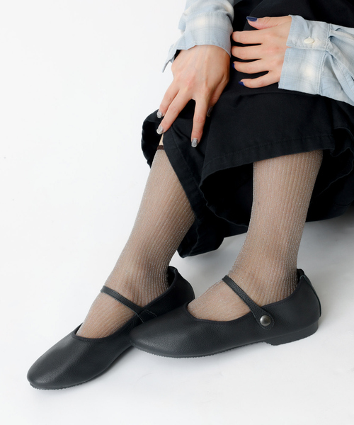 CROWN(クラウン)の「【CROWN / クラウン】STRAP COURT JAZZ / ストラップ フラットシューズ / レザー / 定番(バレエシューズ・レディース・ブラック・4/6/5/7)」の5枚目の写真