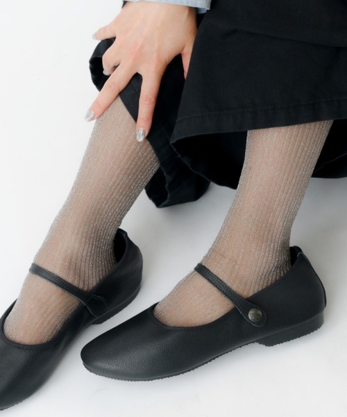 CROWN(クラウン)の「【CROWN / クラウン】STRAP COURT JAZZ / ストラップ フラットシューズ / レザー / 定番(バレエシューズ・レディース・ブラック・4/6/5/7)」の1枚目の写真